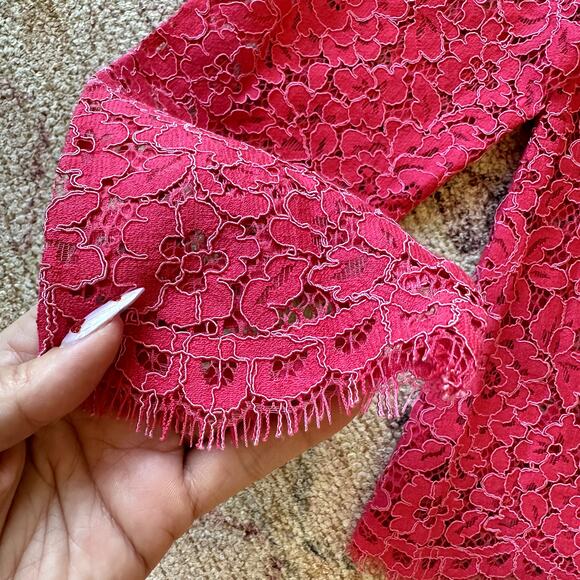 J. CREW Floral Lace Mock Neck Blouse Size 12 Preppy Business Casual Glam Classic - Picture 3 of 9